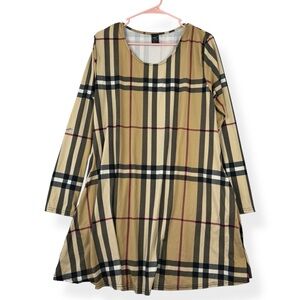 Lildy Long Sleeve Printed Pocket Swing Tunic Dress Womens L-XL See Condition